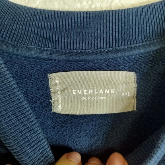 Everlane The Track Crewneck Sweatshirt Organic Cotton faded blue men's 2Xl - Picture 6 of 10